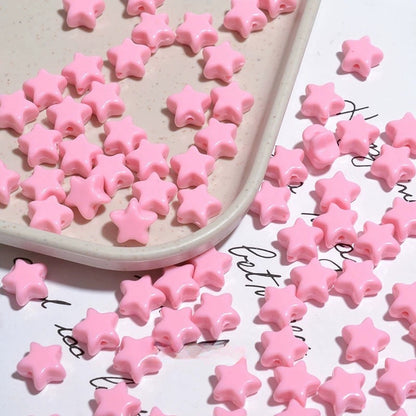 Glow Star Acrylic Beads 11mm Glossy Vibrant Colors 50pcs 10