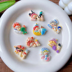 Glossy Plating Resin Beads Adorable Sleeping Girl Focal 10pcs 2