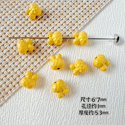Rabbit Metal Beads 7mm Baking Painted Granular Alloy 30pcs 7