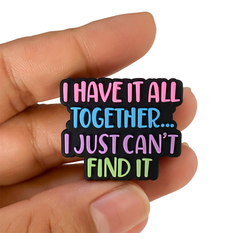 Silicone Focal Beads English Short Sentence Vibrant Colorful 20pcs 5