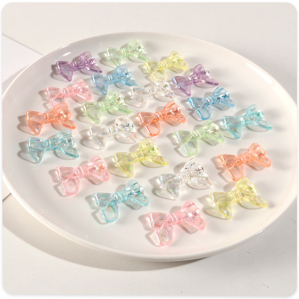 Transparent Bow Acrylic Beads 31mm AB Colored Plating 1pc 2