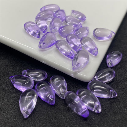 Czech Glass Beads Teardrop 8mm 14mm Glossy Purple Pink Iridescent 100pcs 27