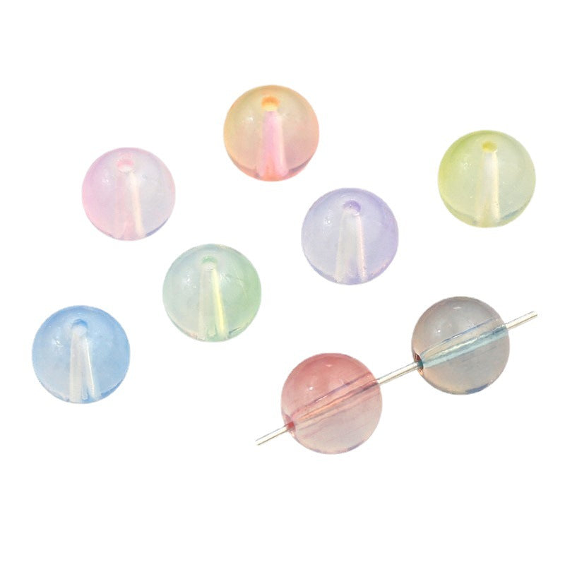 Czech Glass Beads Ball 10mm Pastel Opalescent Mixed Colors 60pcs 5