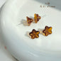 Lampwork Glass Beads Lily Flower 8mm 13mm Gilded Details 8pcs 13