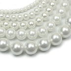Pearl Round Glass Beads 2-16mm Imitation White Lustrous 3