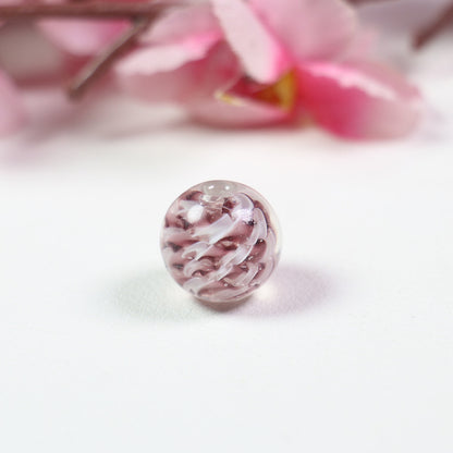 Lampwork Glass Beads Round 14mm Two-Tone Spiral Pattern 10pcs 9
