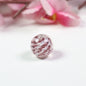 Lampwork Glass Beads Round 14mm Two-Tone Spiral Pattern 10pcs 9