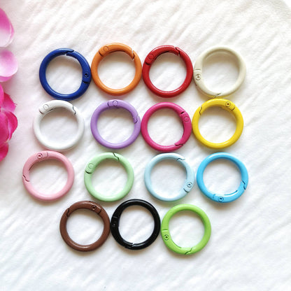 Alloy Trigger Spring Key Rings 25mm Colorful Baking Painted 50pcs 21