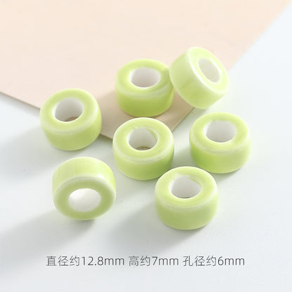 Ceramic Round Spacer Beads 12mm Candy Color Large Hole 50pcs 15