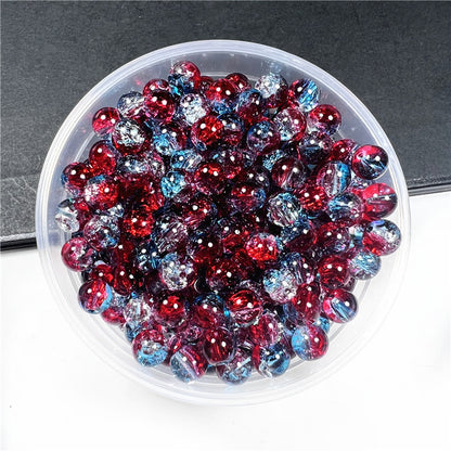 Crackle Flower Glass Beads 8mm Soft Purple Blue Gradient 3 Strands 8