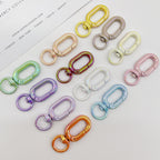 Colorful Zinc Alloy O Shaped Swivel Buckle Keychain Clasps 38mm 5pcs 6