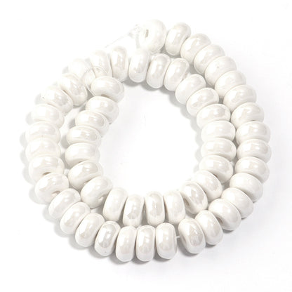 Ceramic Flat Round Spacer Beads 9mm Colored Abacus 55pcs 14