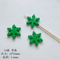 Hand Painted Christmas Acrylic Beads Glossy Green Bells Snowflakes 1pc 13