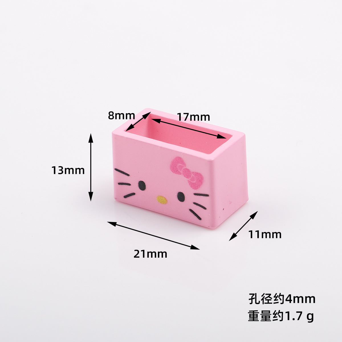 Painted Square Acrylic Beads 21mm Pink Hello Kitty 20pcs 2