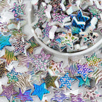 Plating Leopard Star Acrylic Beads 23mm Punk Style 10pcs 4
