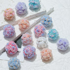 Embellished Flower Cluster Clay Beads 20mm Gradient Rose 10pcs 3