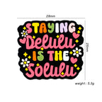 Silicone Focal Beads Halloween Typography Hearts Staying Delulu Is The Solulu 20pcs 2