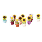 Silicone Focal Beads Sunflower Flowerpot Brown Pot Yellow Flower 20pcs 5