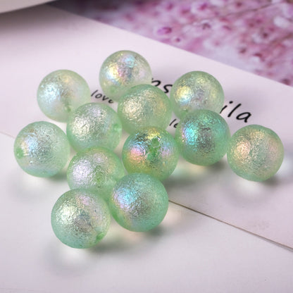 Plating Round Acrylic Beads 16mm Jelly Aurora Ice 50pcs 7
