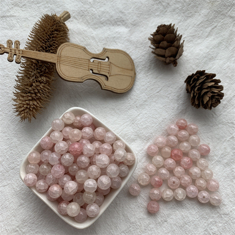 Crackle Glass Beads Round 8mm Textured Shimmer Mixed Colors 50pcs 20