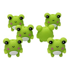 Silicone 3D Focal Beads Frog Smiling Front Facing 20pcs 3