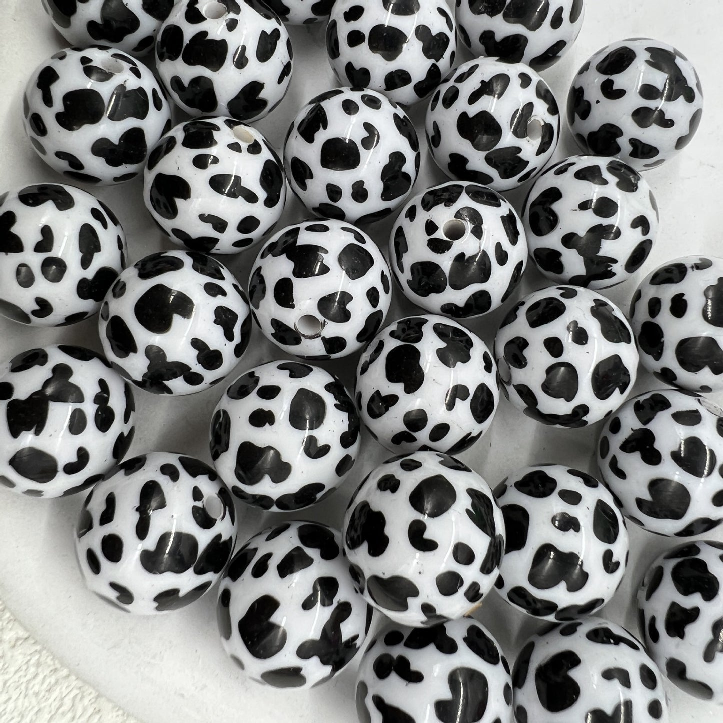 Printed Bubblegum Beads 20mm Pastel Purple Snowflake Pattern 10pcs 17