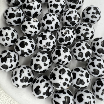 Printed Bubblegum Beads 20mm Pastel Purple Snowflake Pattern 10pcs 17