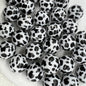 Printed Bubblegum Beads 20mm Pastel Purple Snowflake Pattern 10pcs 17