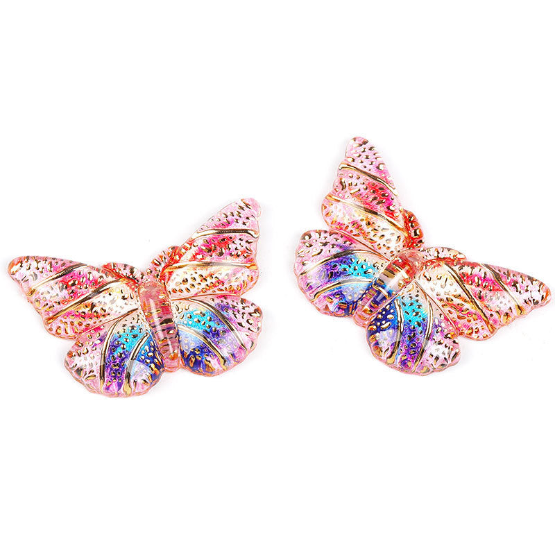 Plating Gilded Butterfly Acrylic Beads 15mm 22mm Radiant Mixed 100pcs 13