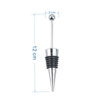 Beadable Wine Stopper Aluminum Alloy Metal Ball Top Silicone Grip 2