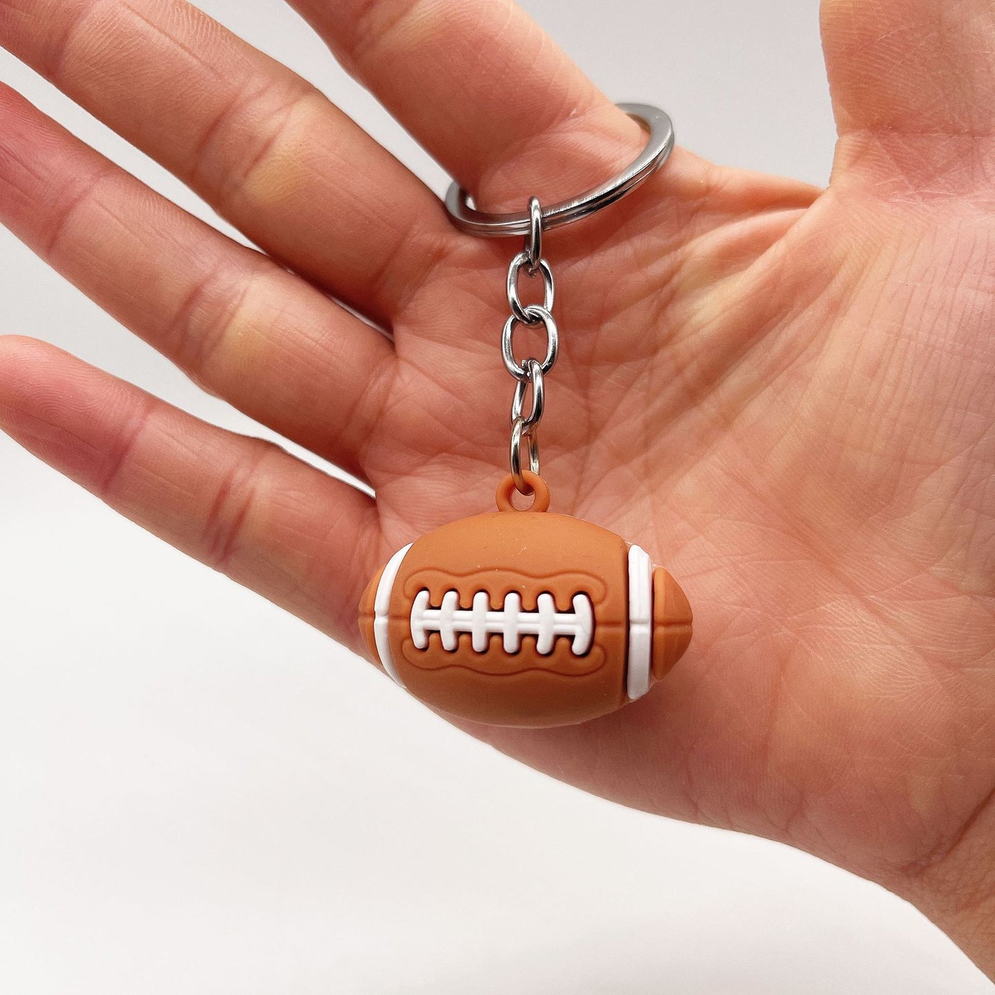 PVC Sports Ball Keychain Creative Simulation Football Basketball Tennis Rugby 3