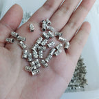 Tibetan Convex Patterned Metal Beads 7mm Alloy Tube 50pcs 2