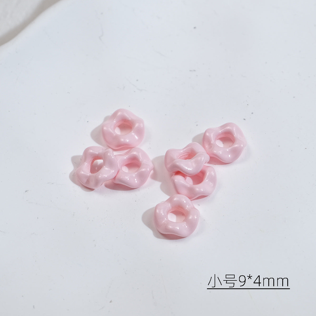 Acrylic Wavy Spacer Beads 9mm Mini Glossy Finish 100pcs 15