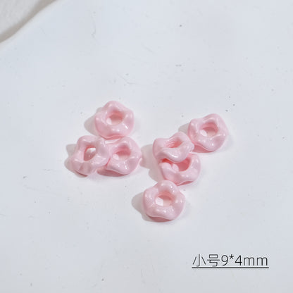 Acrylic Wavy Spacer Beads 9mm Mini Glossy Finish 100pcs 15