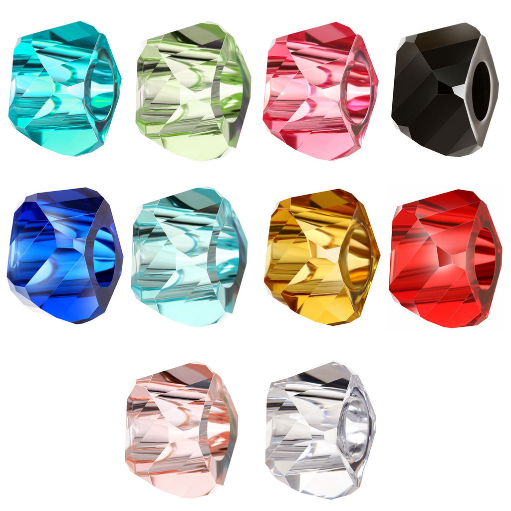 Resin Large Hole Spacer Beads 8 14mm 40pcs Imitation Crystal 5