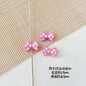 Bow Metal Beads 17mm Baking Painted Checkered Pattern 10pcs 10