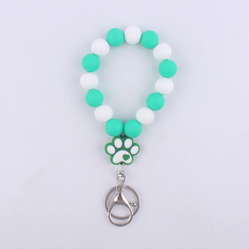 Silicone Dog Claw Bead Wristlet Keychain Pet Lover Charm 4