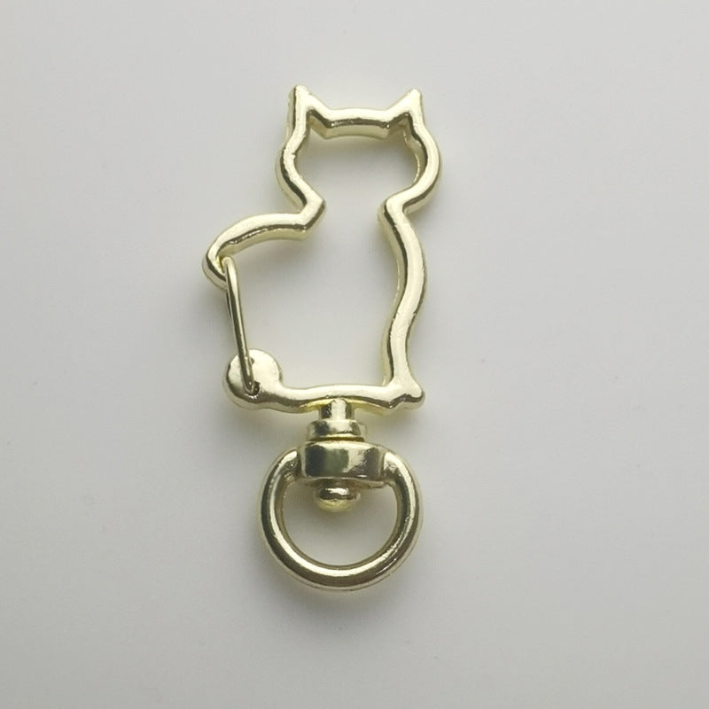 Zinc Alloy Kitten Shaped Colorful Buckle Keychain Clasps 20pcs 37mm 8