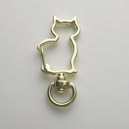 Zinc Alloy Kitten Shaped Colorful Buckle Keychain Clasps 20pcs 37mm 8