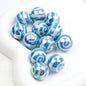 UV Plating Round Acrylic Beads 16mm Lollipop Rotating Pattern 50pcs 6