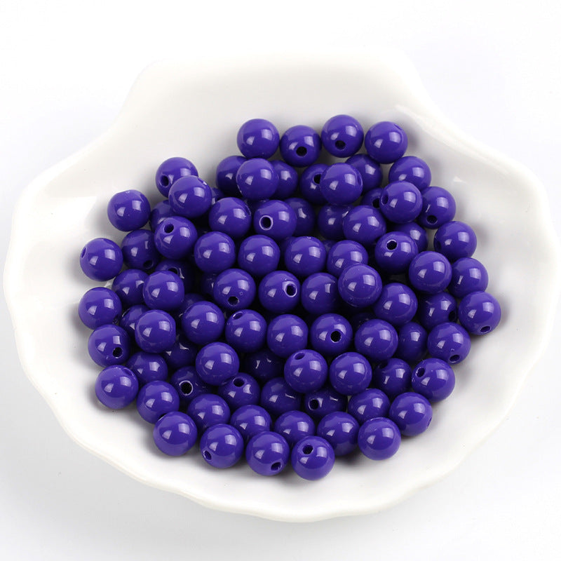 Solid Color Round Acrylic Beads 6mm Glossy Finish 600pcs 28
