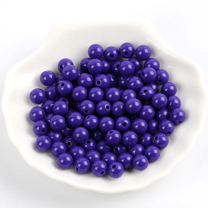 Solid Color Round Acrylic Beads 6mm Glossy Finish 600pcs 28