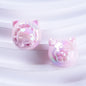 UV Plating Cute Little Cat Acrylic Beads 18mm Pastel Colors 50pcs 7