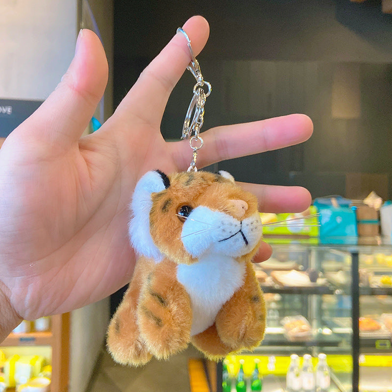 Plush Tiger Keychain Soft Fur Animal Charm Cute Whimsical 4