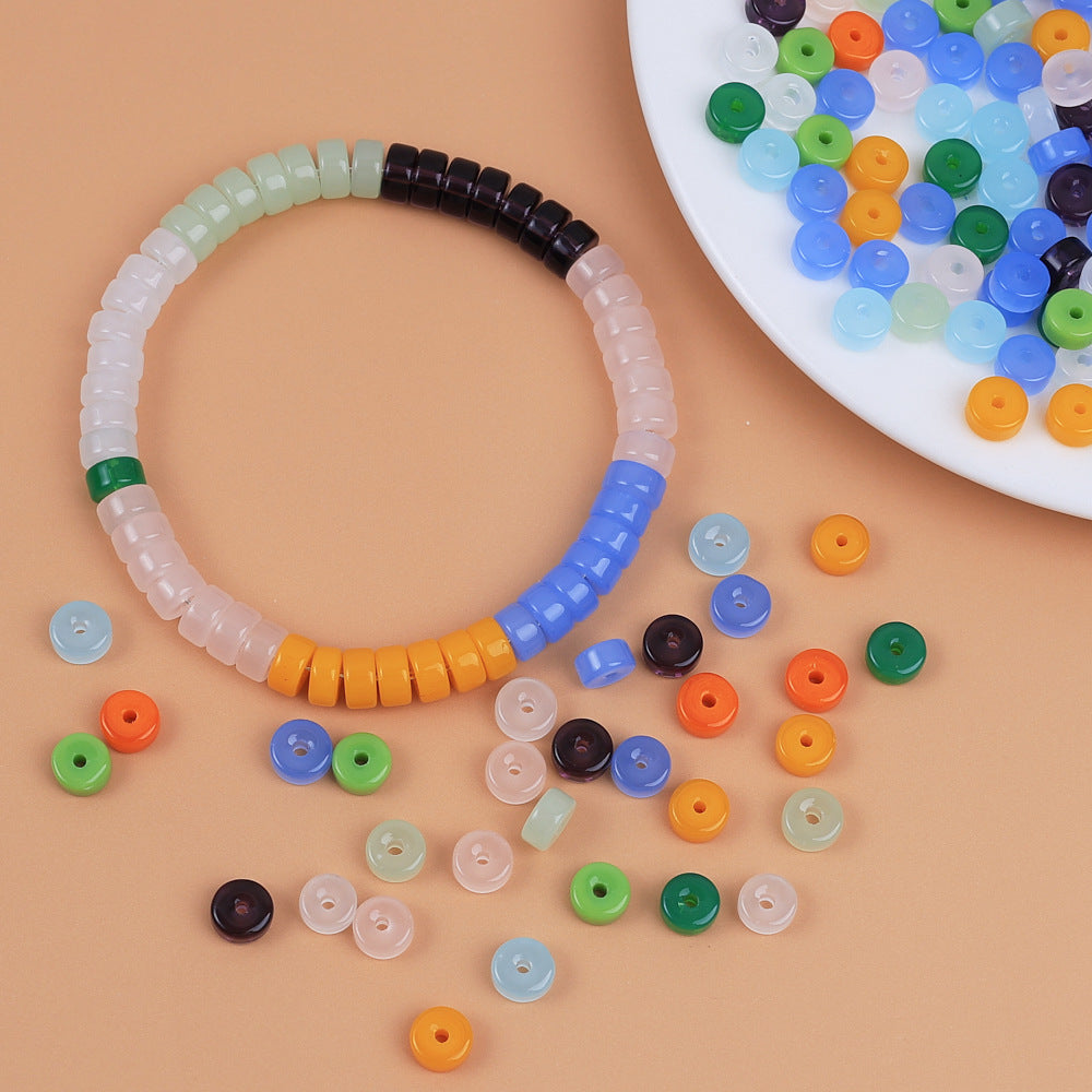 Glass Cylindrical Spacer Beads 6mm Mini 100pcs 4