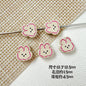 Rabbit and Bear Painted Metal Beads Glossy Finish Bulk 10pcs 13