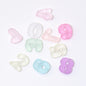 Rubberized Painted Balloon Shaped Number Acrylic Beads 25mm 10pcs 7