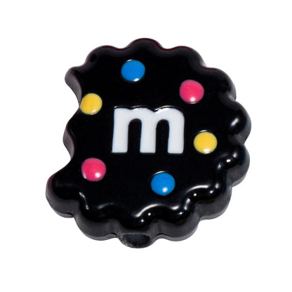 Hand Painted Bitten Cookie Acrylic Beads 22mm Enamel Glossy 10pcs 30