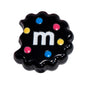 Hand Painted Bitten Cookie Acrylic Beads 22mm Enamel Glossy 10pcs 30