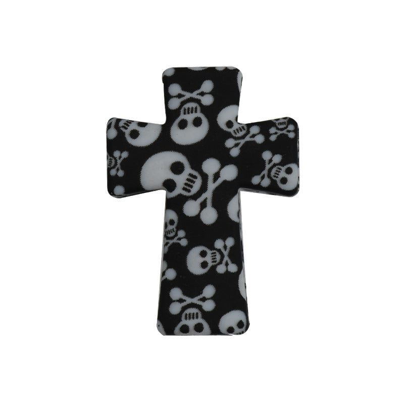 Silicone Focal Beads Cross Sunflower Skull Camouflage 20pcs